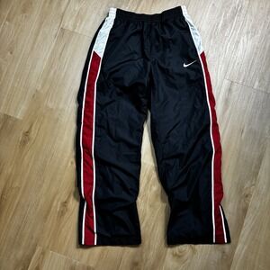 Boys NIKE Athletic Track Wind Pants Size Large Warm Up Running Black Red White